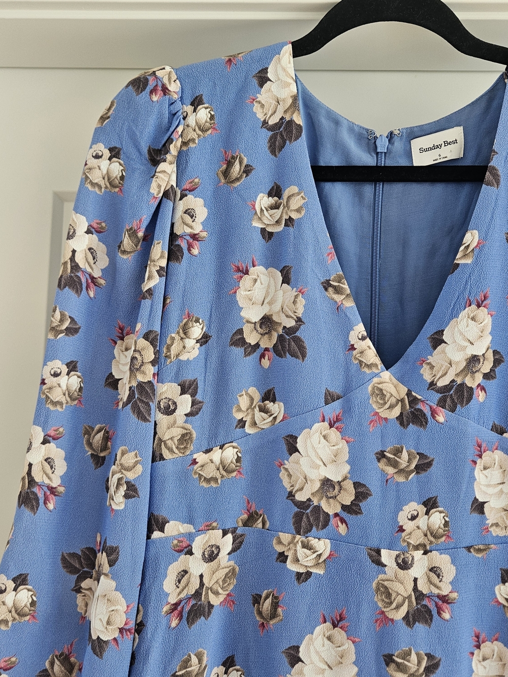 Aritzia Sunday Best Grayson Floral V-Neck Mini Dress Sz 6 - Picture 4 of 6
